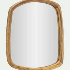 Miroir carré en bois de manguier 50x50cm - naturel