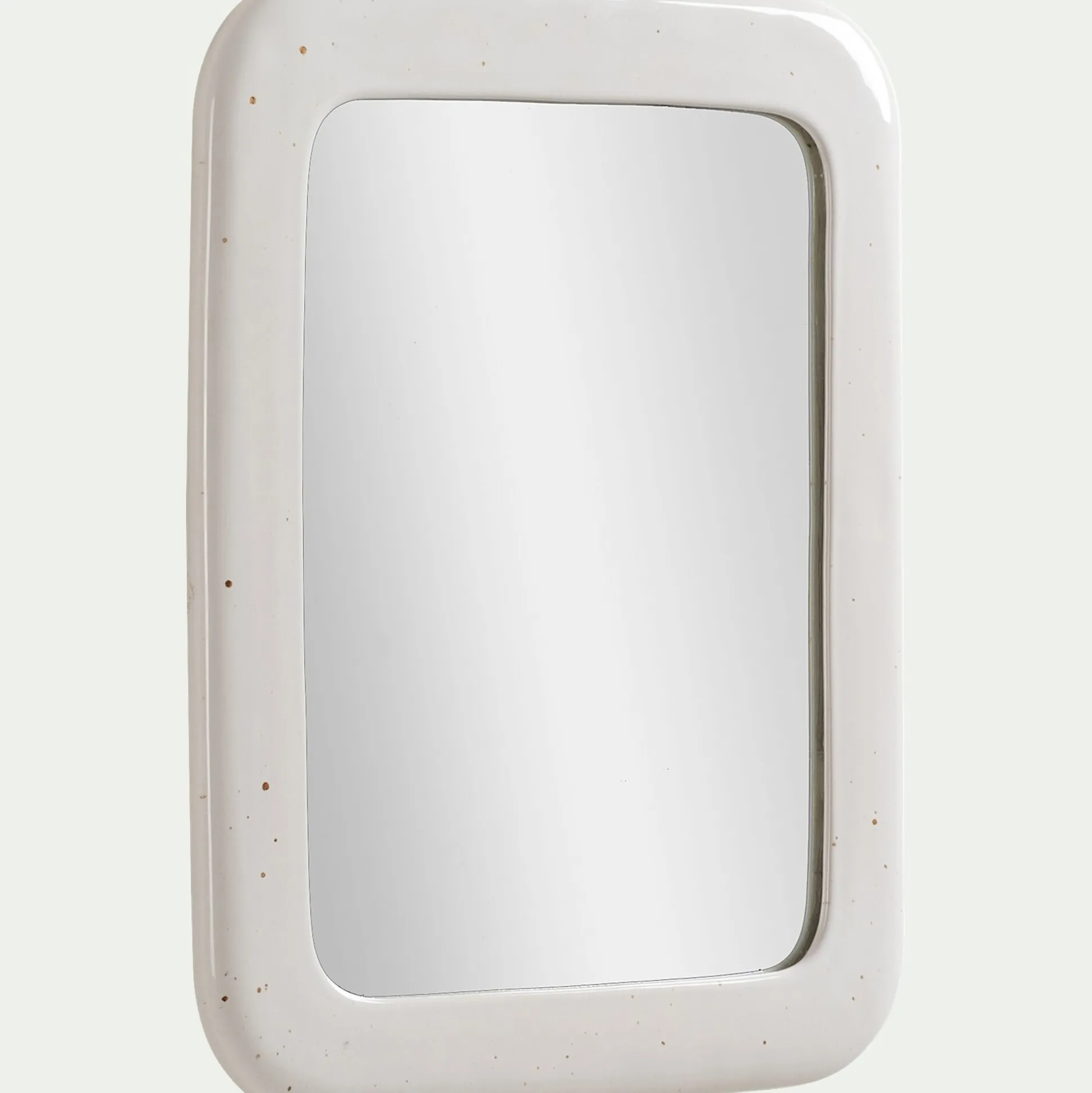 Miroir carré en grès 41,5x51cm - blanc