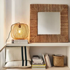 Miroir carré en jonc de mer - naturel 76x76cm