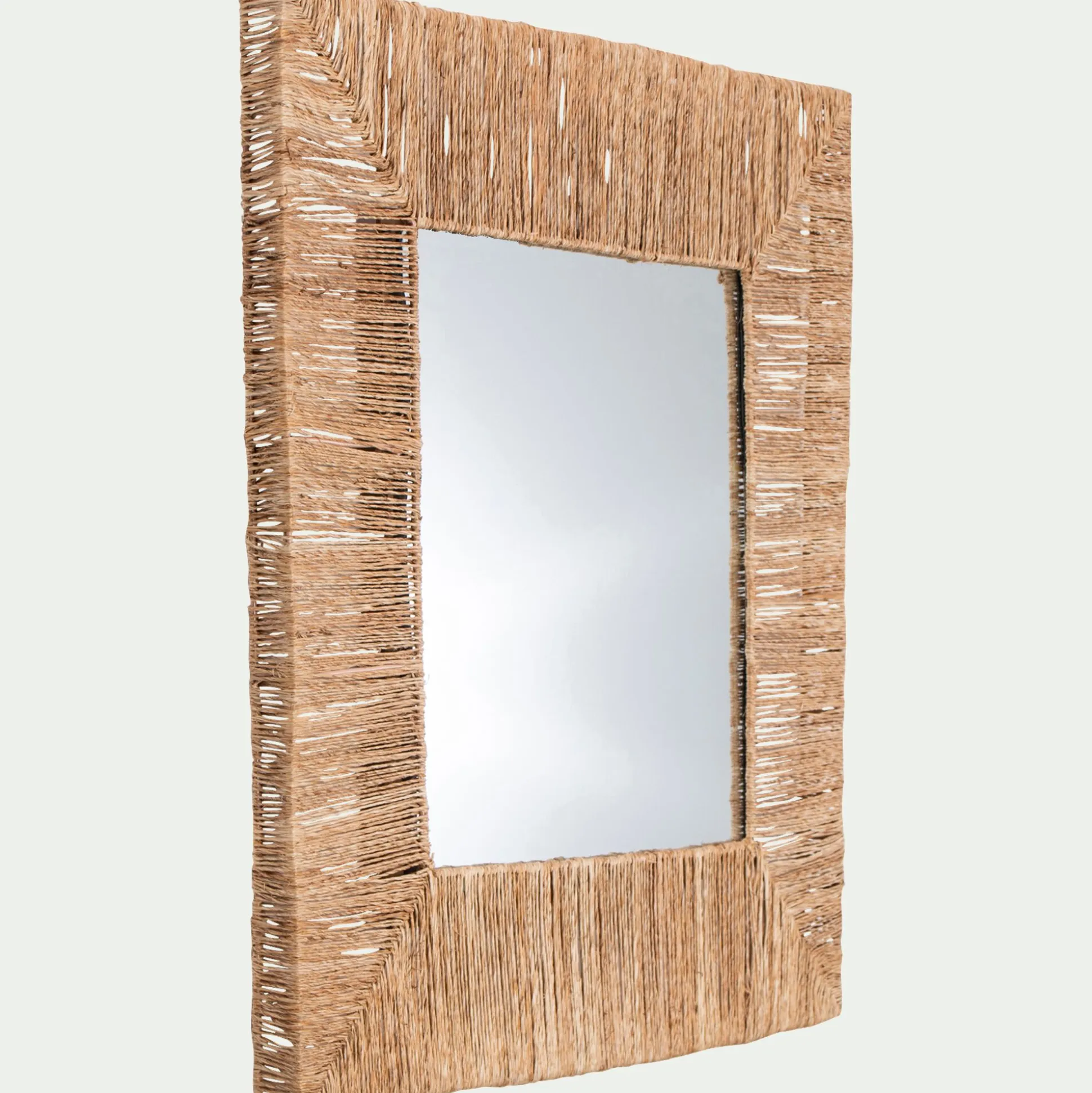Miroir carré en jonc de mer - naturel 76x76cm