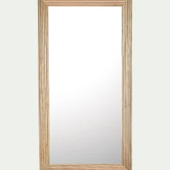 Miroir en bois de chêne strié 90x150cm - naturel