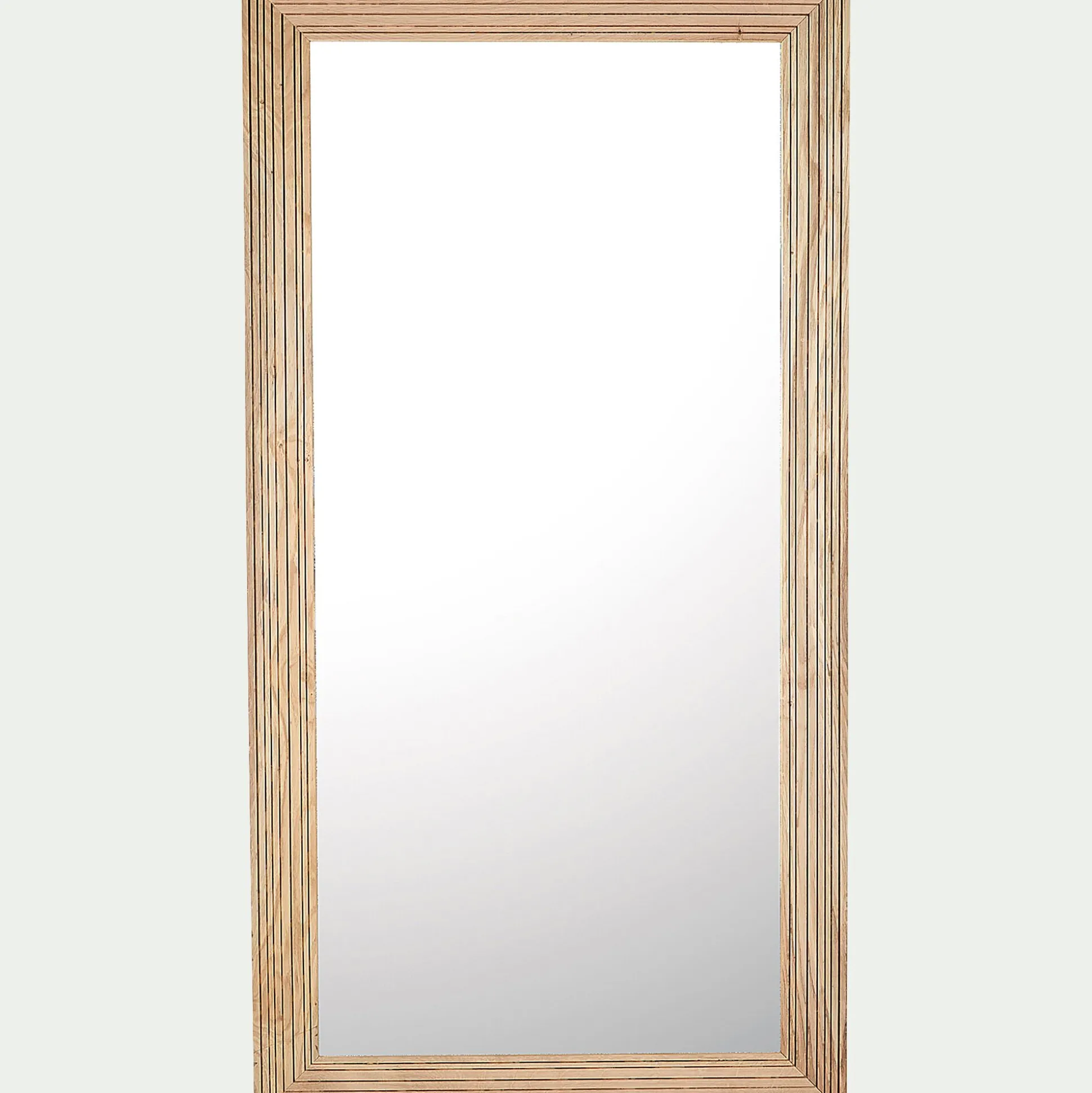 Miroir en bois de chêne strié 90x150cm - naturel