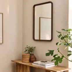 Miroir en bois de manguier 51x71cm - bois foncé