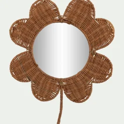 Miroir forme trèfle en rotin H41cm - naturel