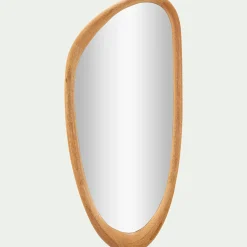 Miroir organique en bois de manguier H80cm - naturel