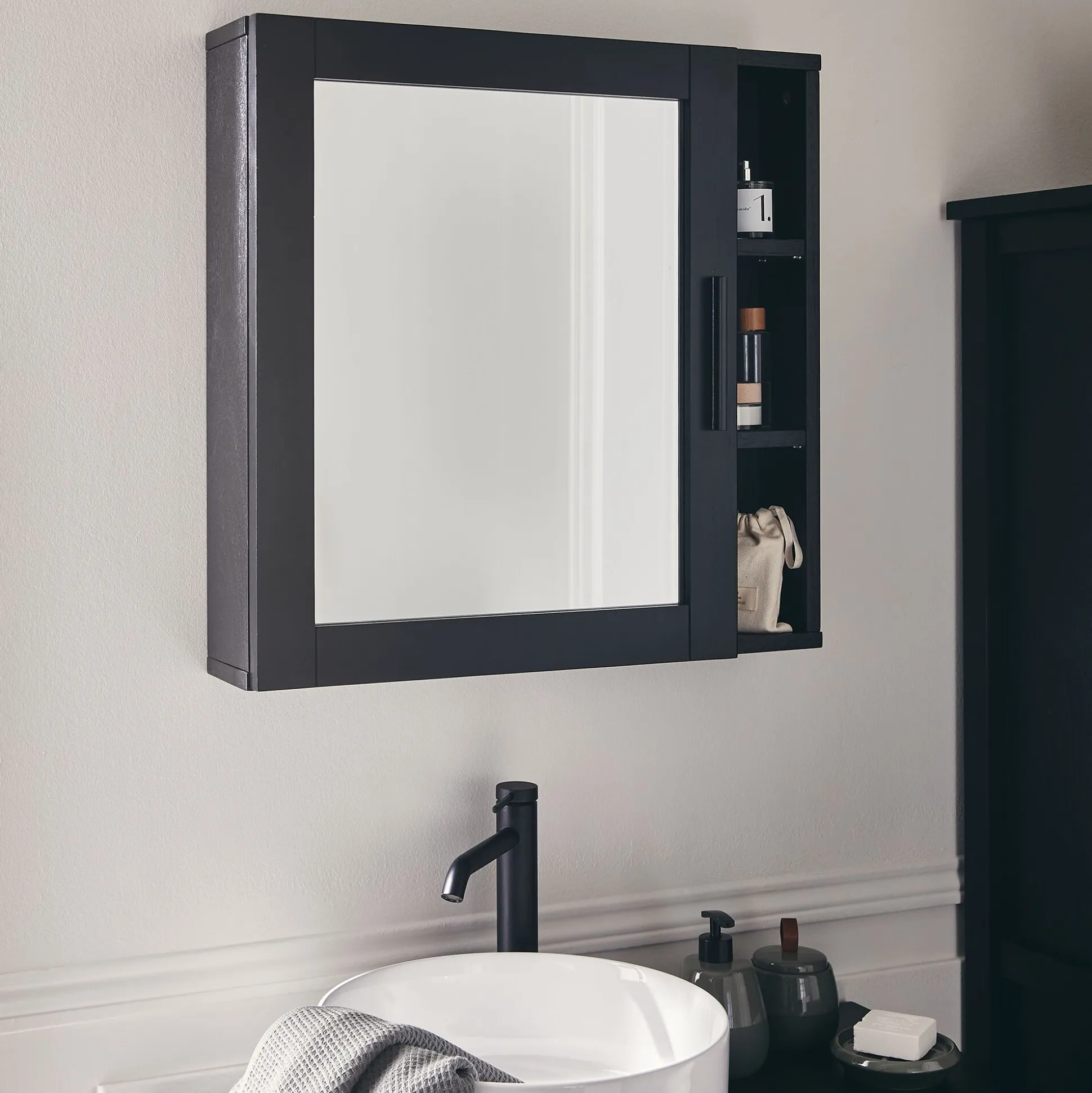 Miroir rectangulaire de salle de bain en bois de cèdre - L61,5cm