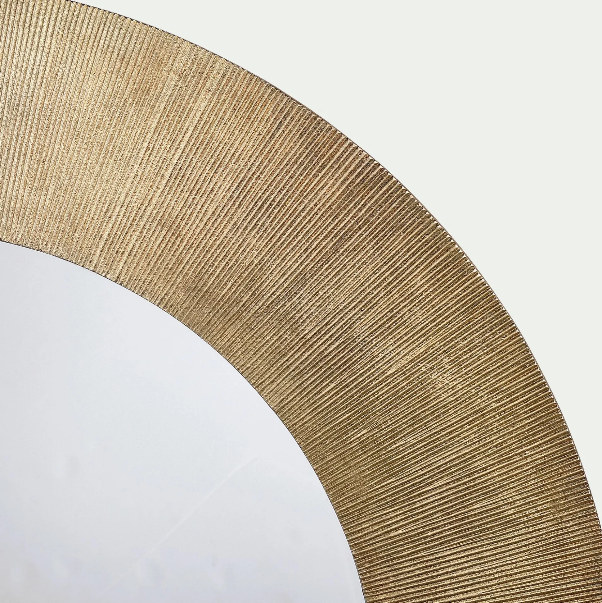 Miroir rond en aluminium côtelé - doré D88cm