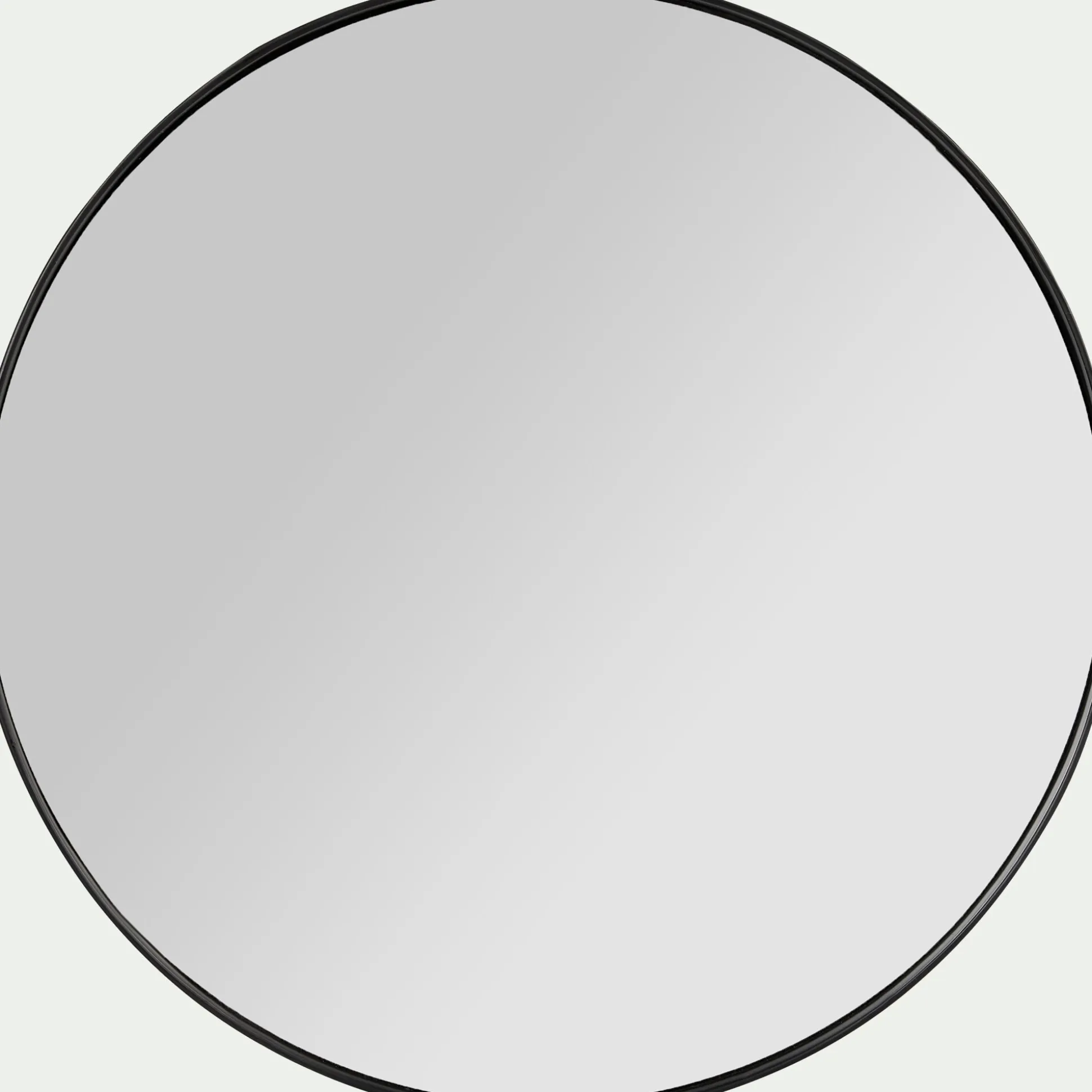 Miroir rond en bois D50cm - noir