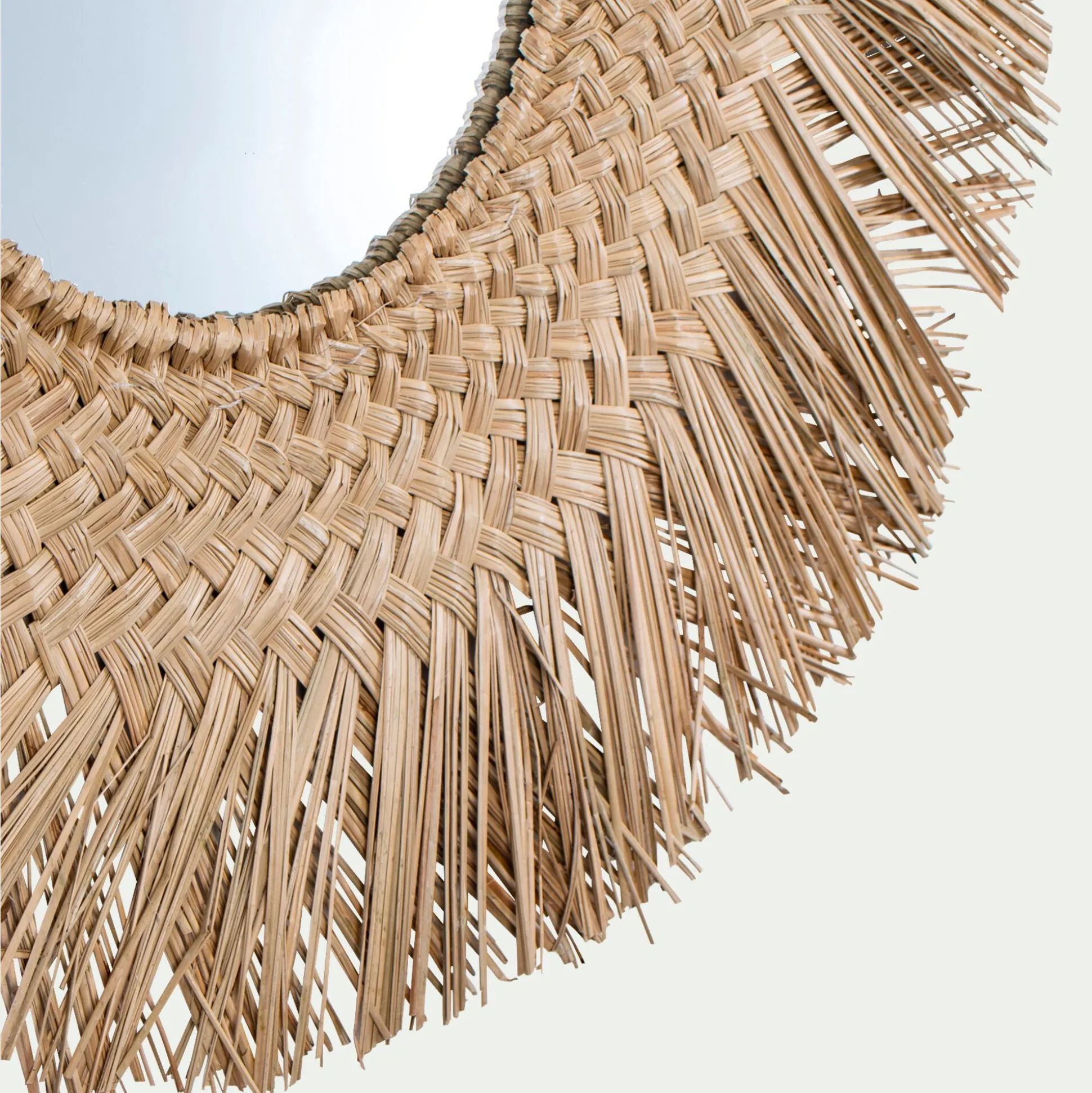 Miroir rond en jonc de mer - naturel D100cm