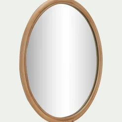 Miroir rond en rotin D60cm - naturel
