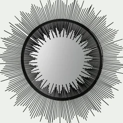 Miroir soleil en acier et verre - gris D81cm
