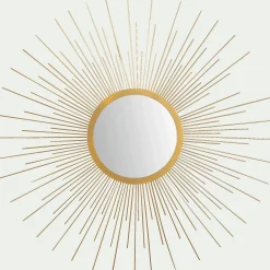 Miroir soleil en métal - doré D64,5cm