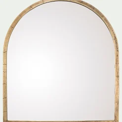 Miroir voûte en métal vieilli - doré 91x102cm