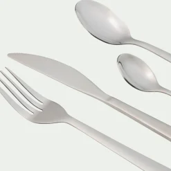 Ménagère 24 pièces en inox brillant - gris métallisé