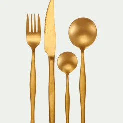 Ménagère 16 pièces en inox - doré