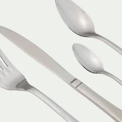 Ménagère 24 pièces en inox - gris aluminium