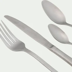 Ménagère 24 pièces en inox - gris métallisé
