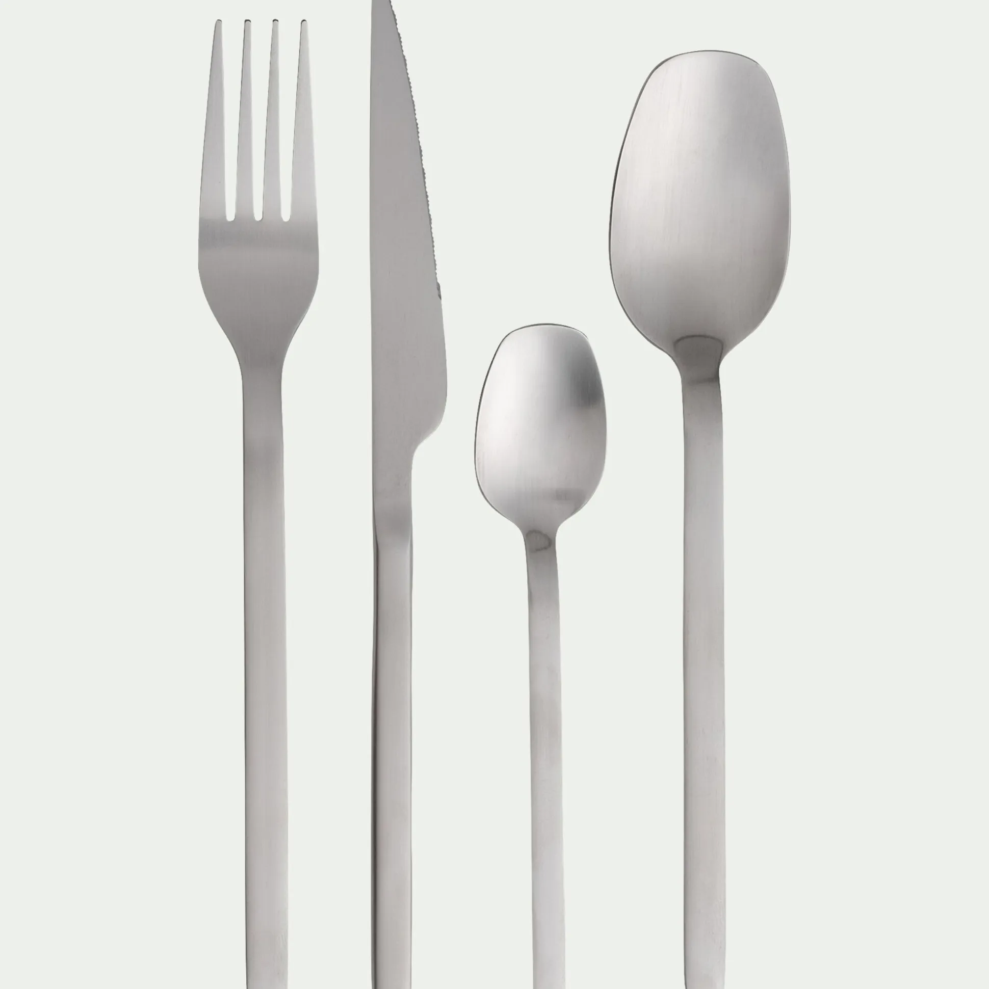 Ménagère 24 pièces en inox satiné - argenté métallisé