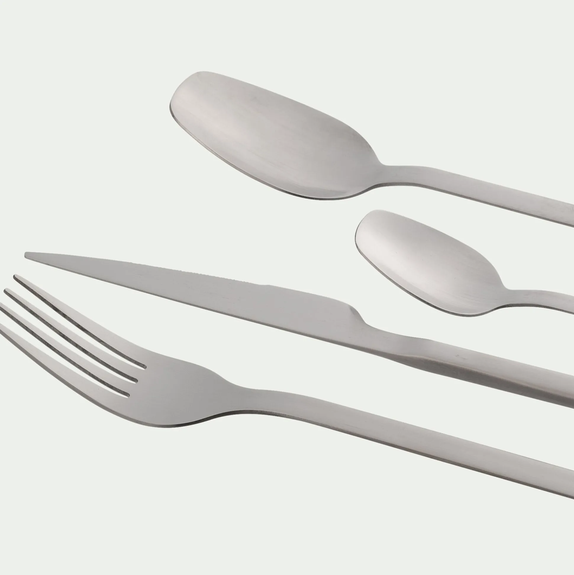 Ménagère 24 pièces en inox satiné - argenté métallisé