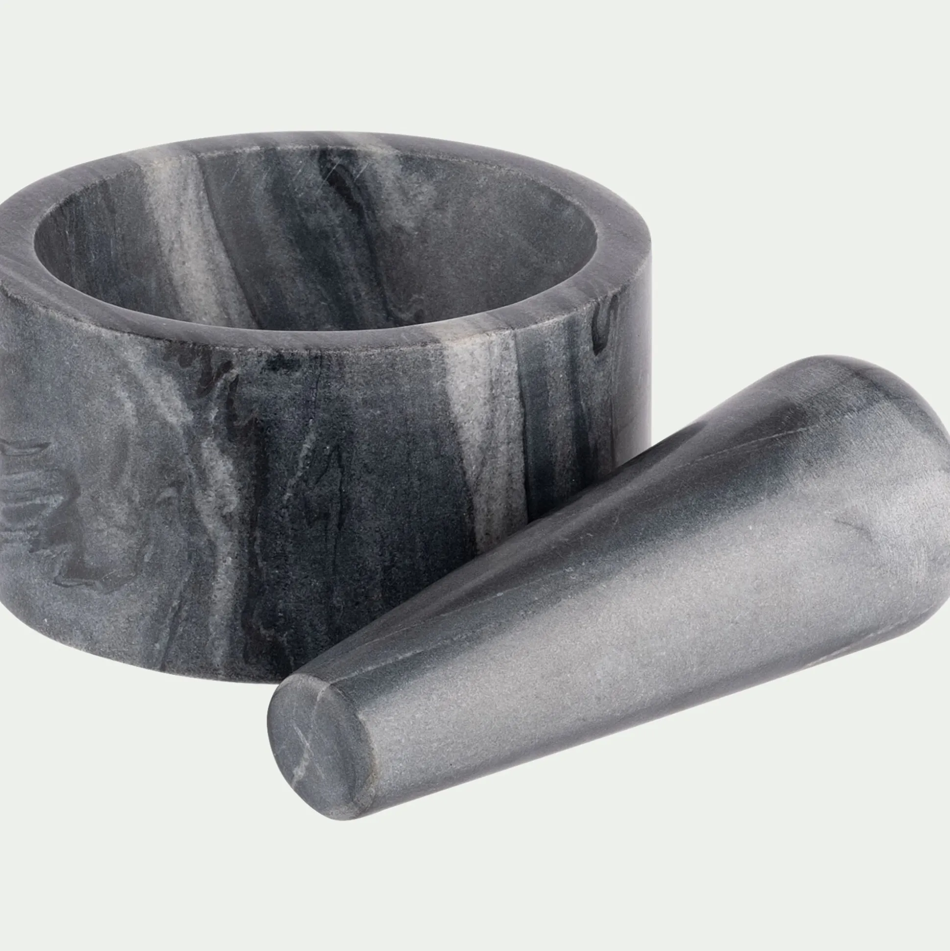 Mortier et pilon en marbre - gris