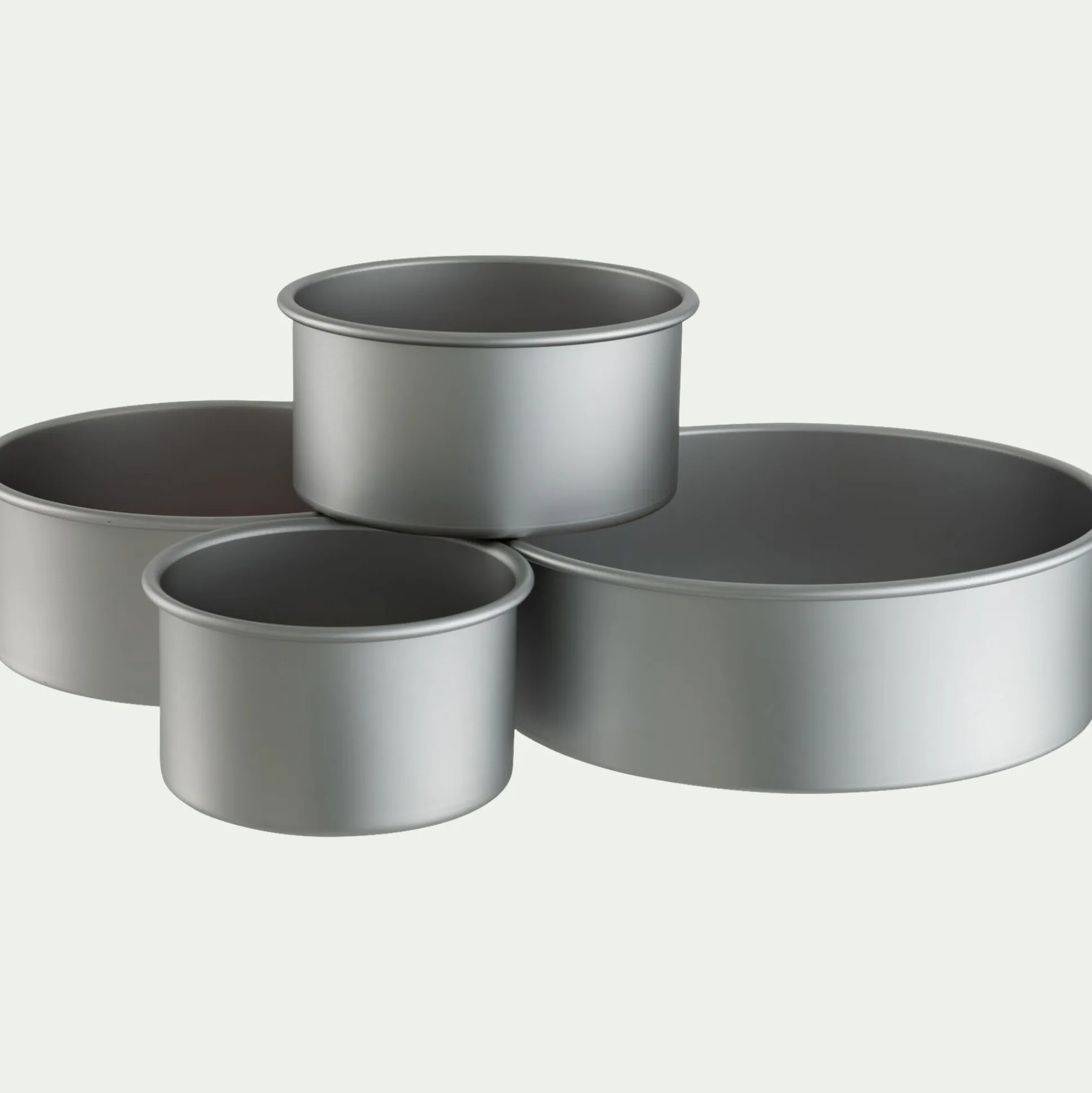 Moule à gâteau rond en aluminium D15xH10,2cm - argenté