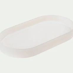 Moule plateau ovale L18cm en silicone - blanc translucide