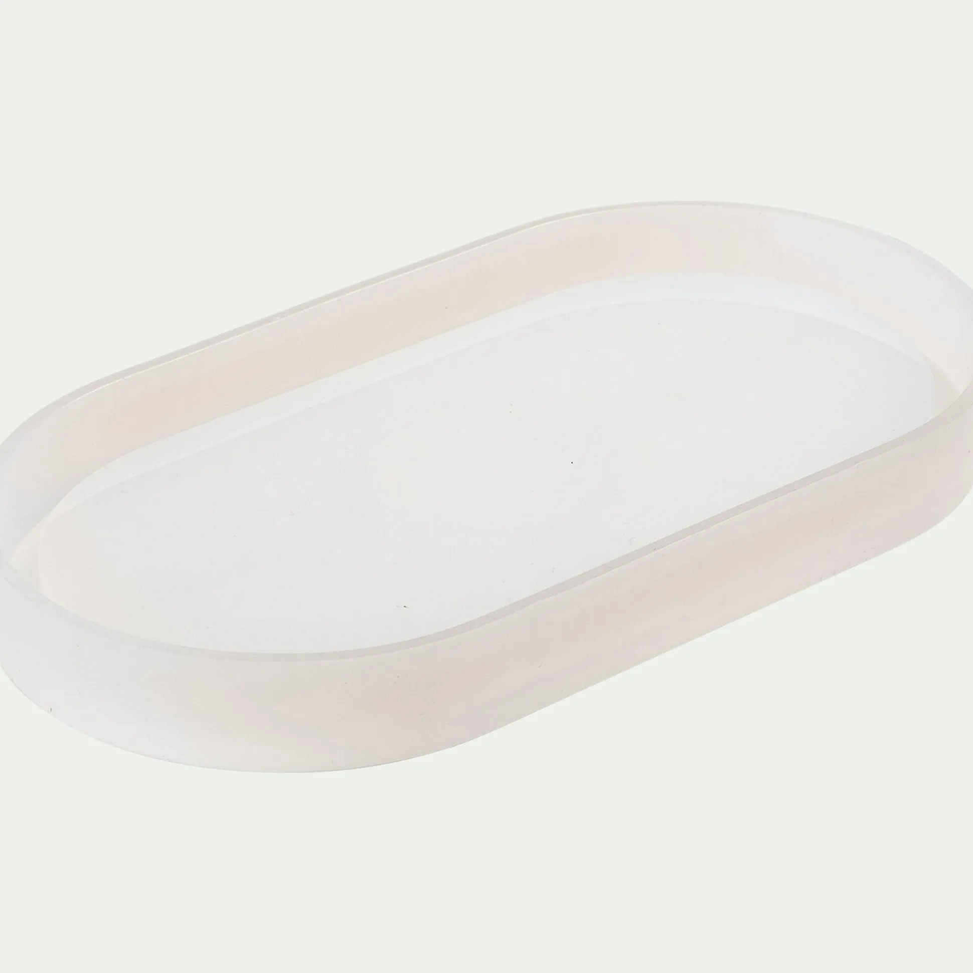 Moule plateau ovale L18cm en silicone - blanc translucide