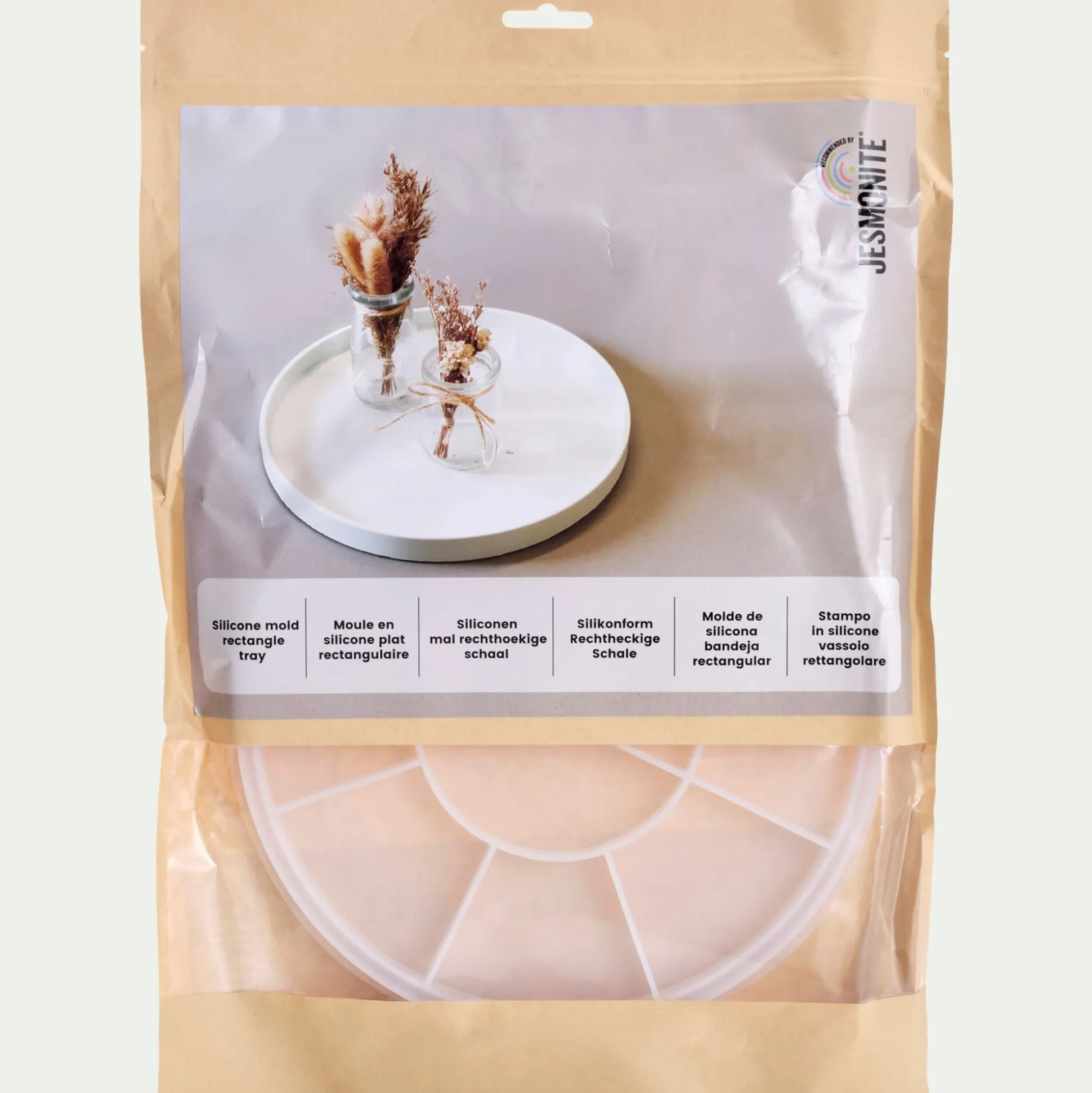 Moule plateau rond D26,5cm en silicone - blanc translucide