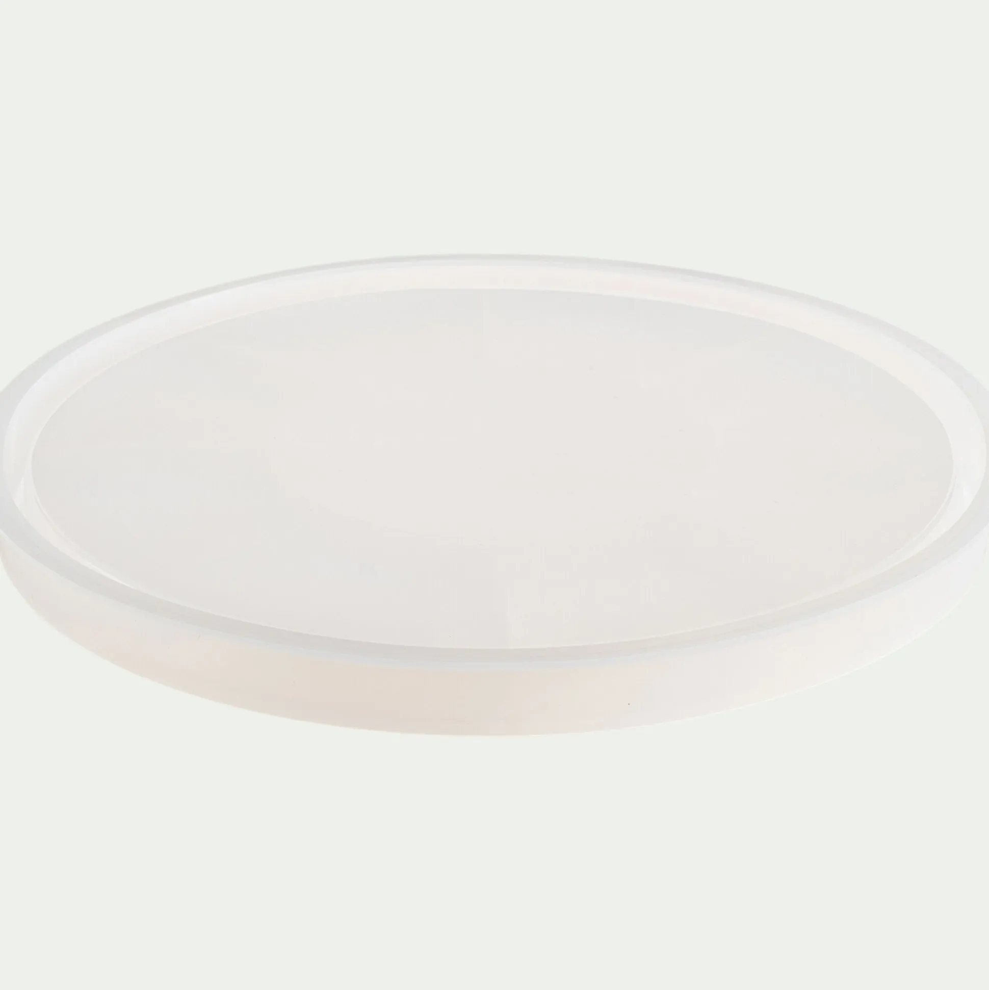 Moule plateau rond D26,5cm en silicone - blanc translucide