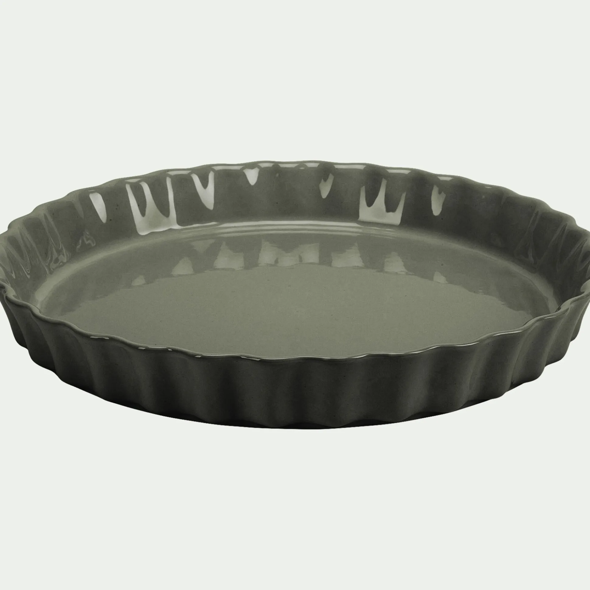 Moule à tarte en céramique D31cm - vert cèdre