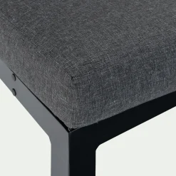 Méridienne de jardin en aluminium et eucalyptus - noir (2 places)