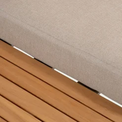 Méridienne de jardin modulable en teck - beige ( 2 places)