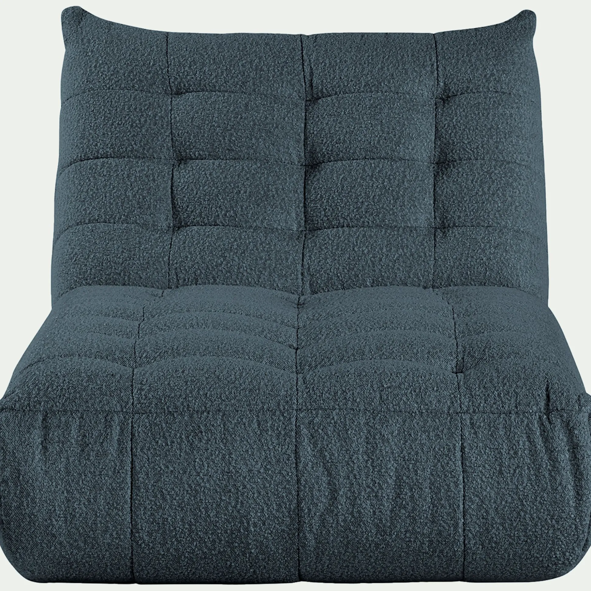 Méridienne en tissu bouclette - bleu
