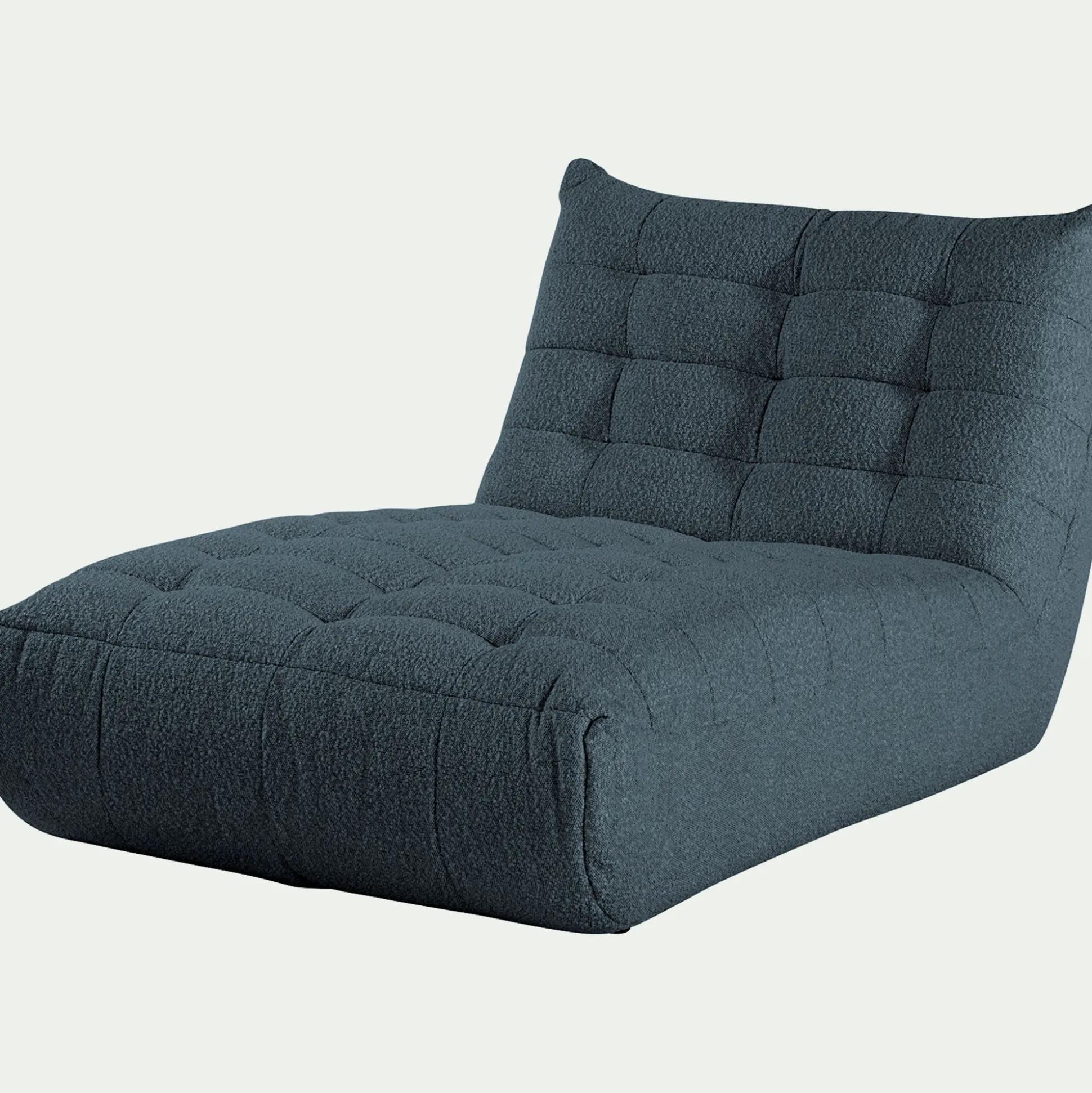 Méridienne en tissu bouclette - bleu