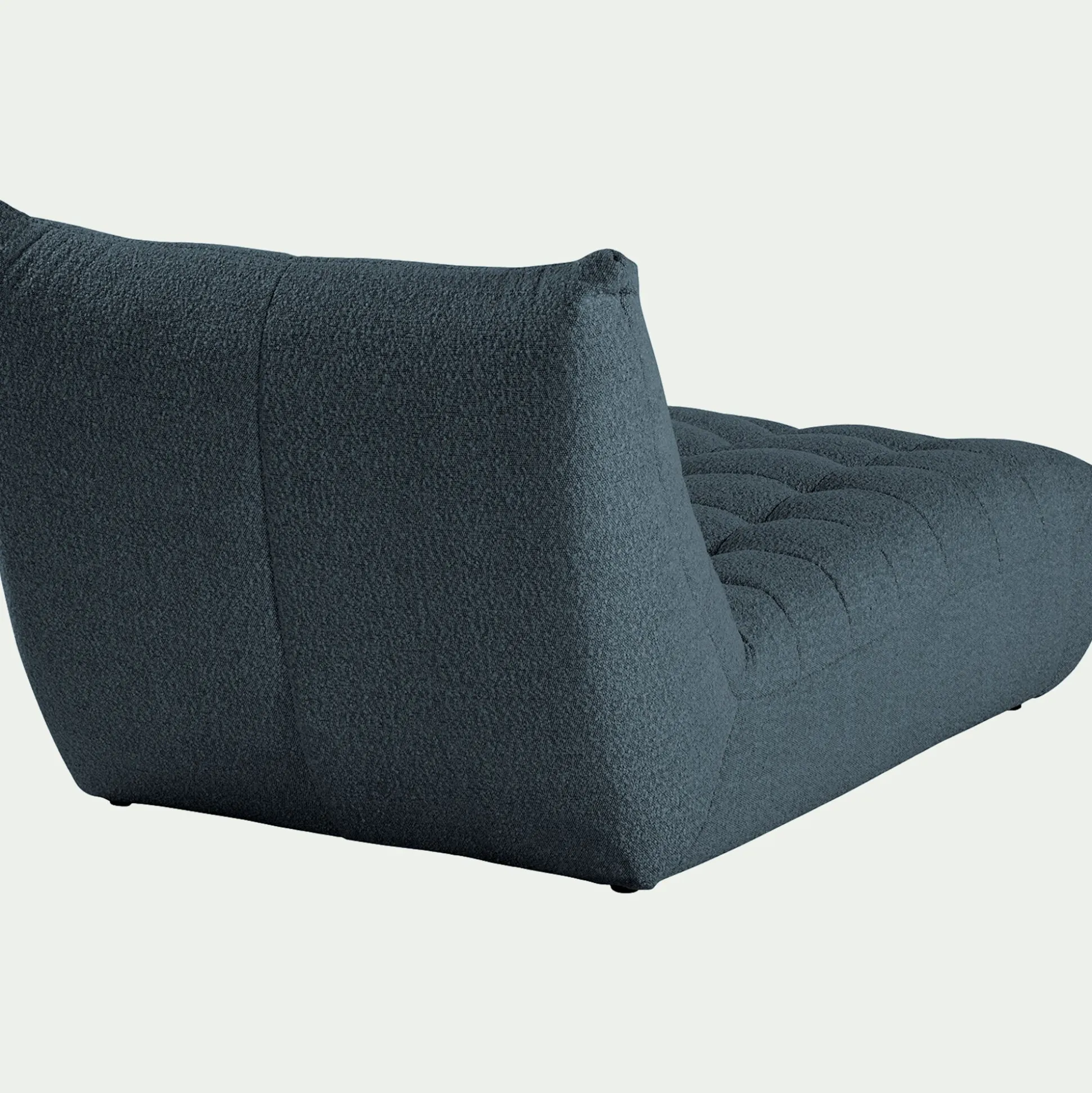 Méridienne en tissu bouclette - bleu