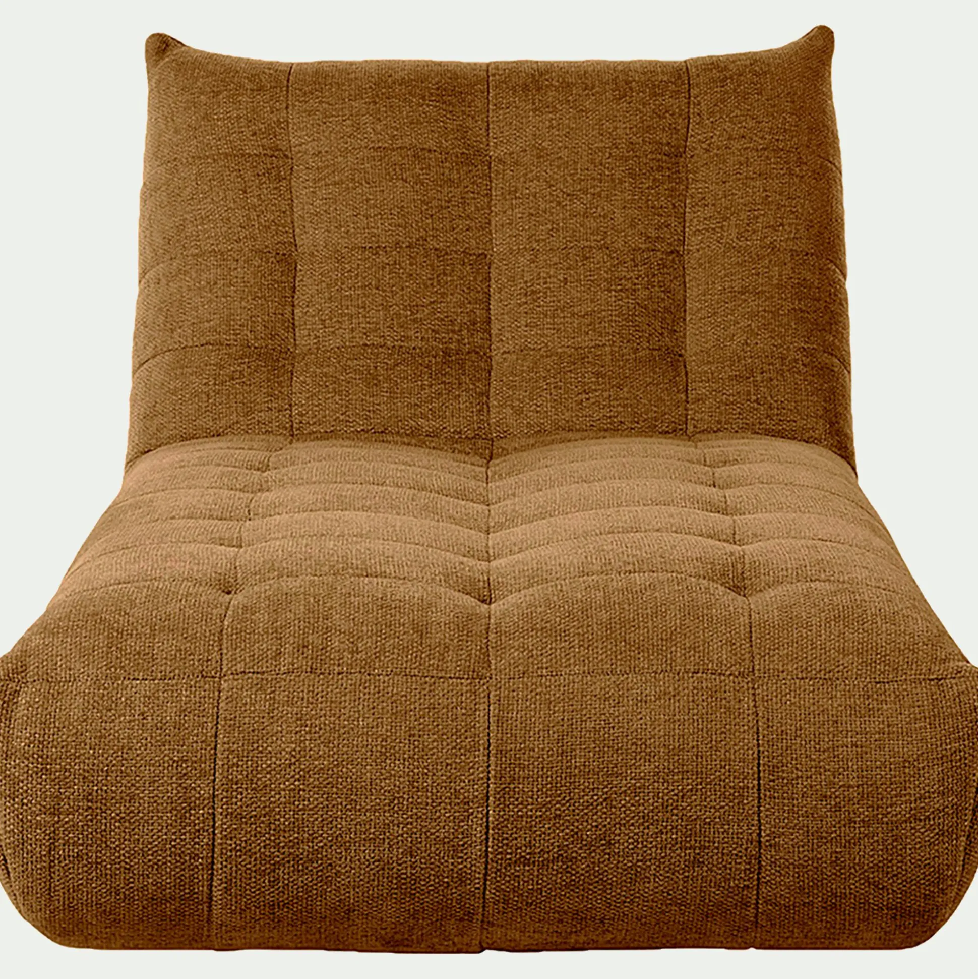 Méridienne en tissu chenille - jaune argan