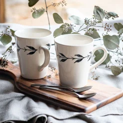 Mug en faïence D9,5cm - blanc