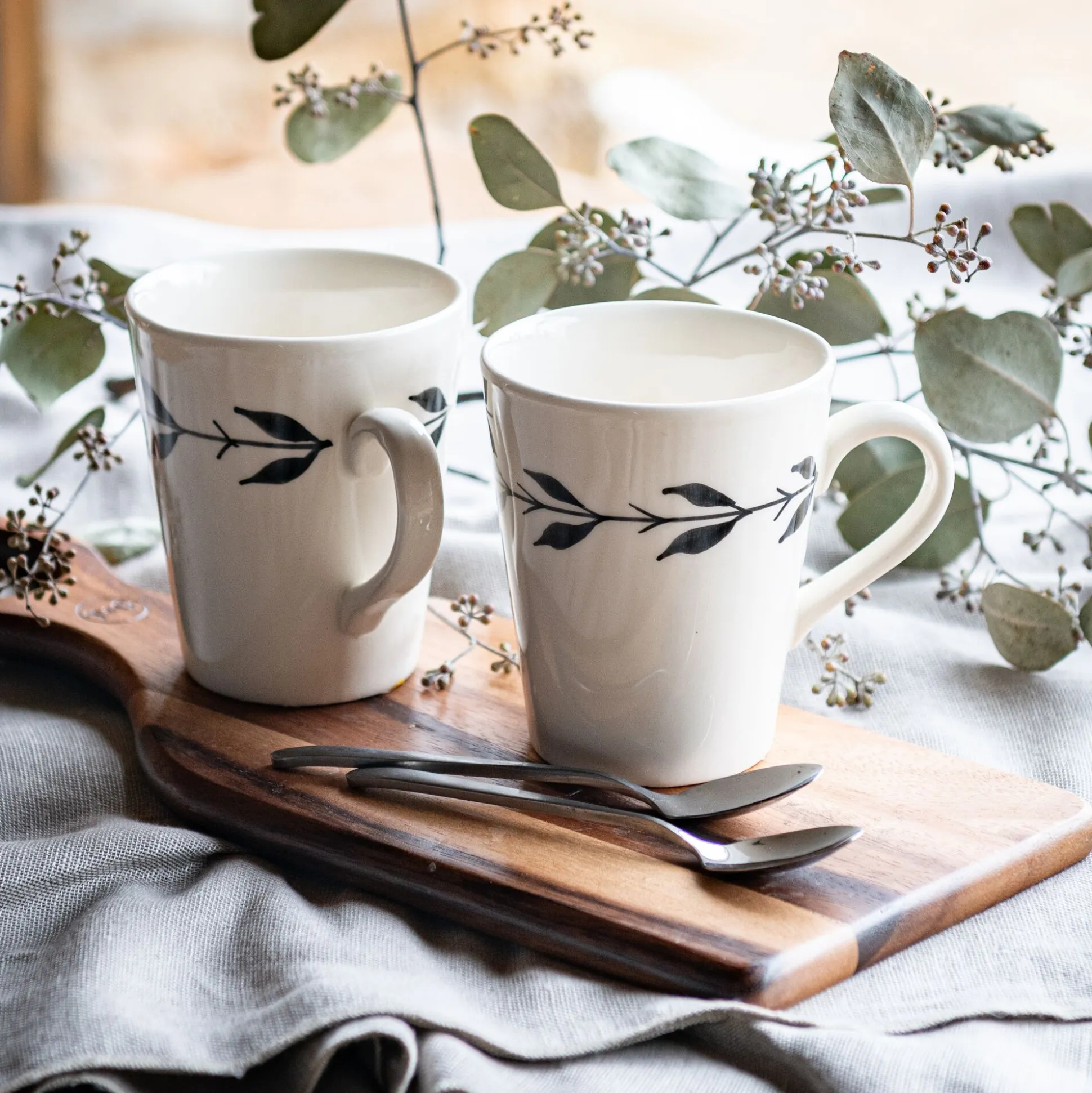 Mug en faïence D9,5cm - blanc