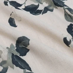 Nappe motif floral en lin et coton 150x250cm - beige