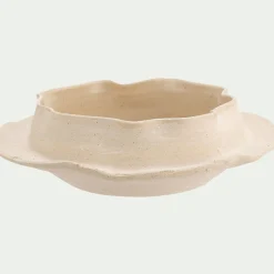 Objet déco à poser en grès D25xH7,5cm - beige