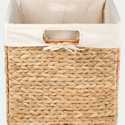 Panier carré en jacinthe d'eau - H30xL30cm