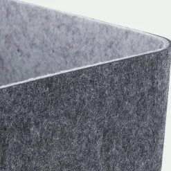 Panier de rangement en feutrine H16cm - gris anthracite