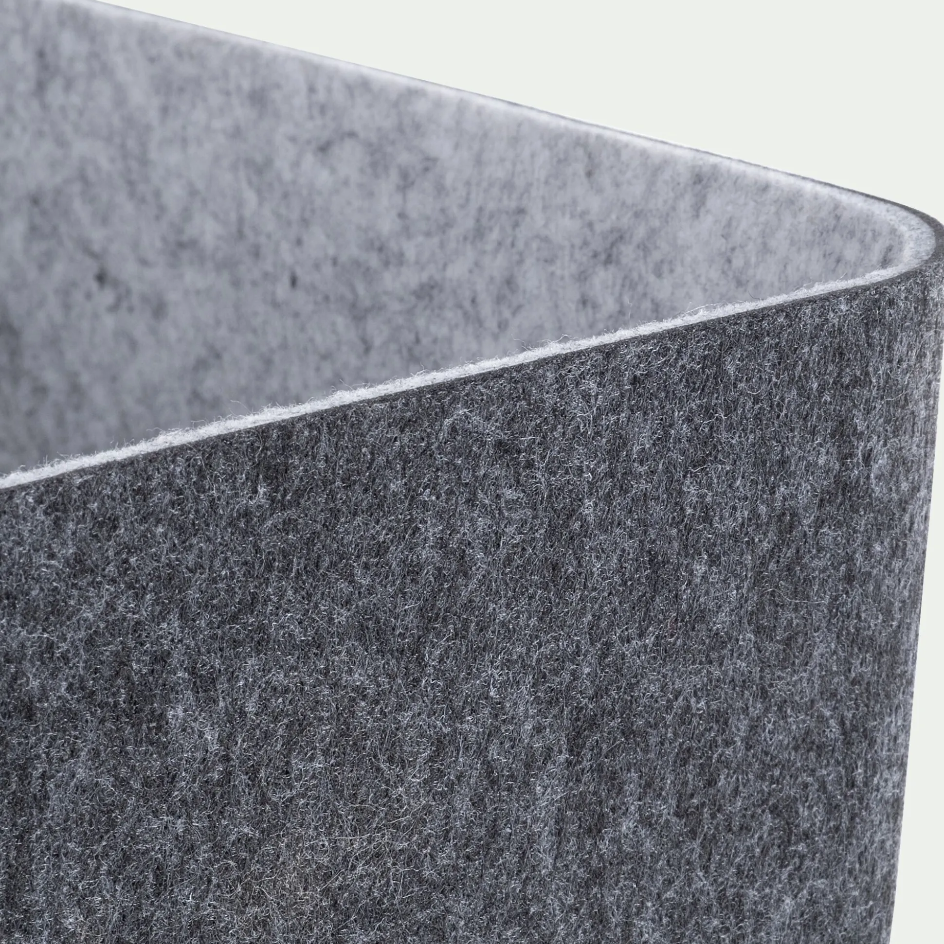 Panier de rangement en feutrine H16cm - gris anthracite