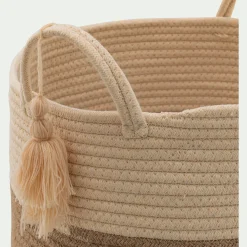 Panier de rangement en polycoton D38xH50cm - beige