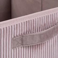 Panier de rangement en velours côtelé - rose H30xL30cm