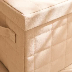 Panier de rangement pliable en tissu L33cm - beige