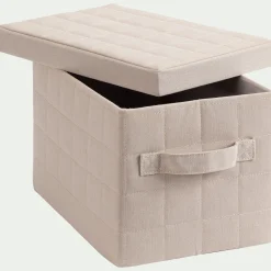 Panier de rangement pliable en tissu L33cm - beige