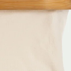 Panier en polycoton et bambou H15xL40cm - blanc