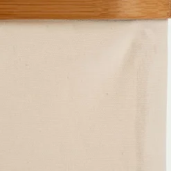 Panier en polycoton et bambou H15xL33cm - blanc