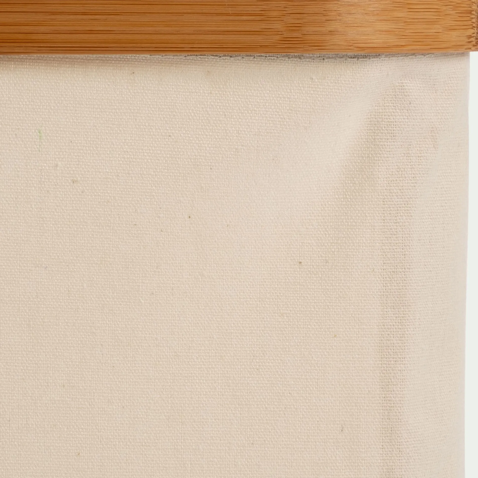 Panier en polycoton et bambou H15xL33cm - blanc